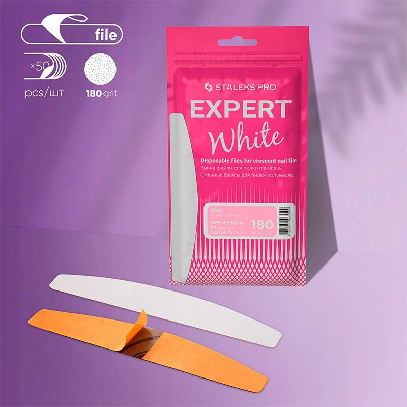 Ühekordne poolkuu küüneviili kleebis Staleks Pro Expert, 180 grit (50 tk)