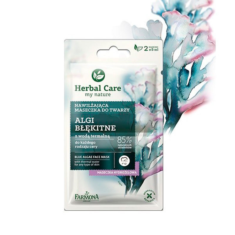 Puhastav näomask Blue Algae HERBAL CARE Farmona - 2 x 5 ml