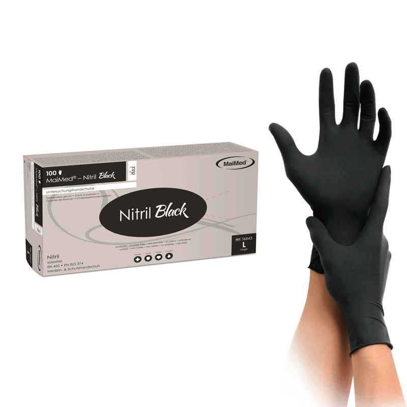 Nitriilkindad – MaiMed Nitrile – must – suurus L, 100 tk